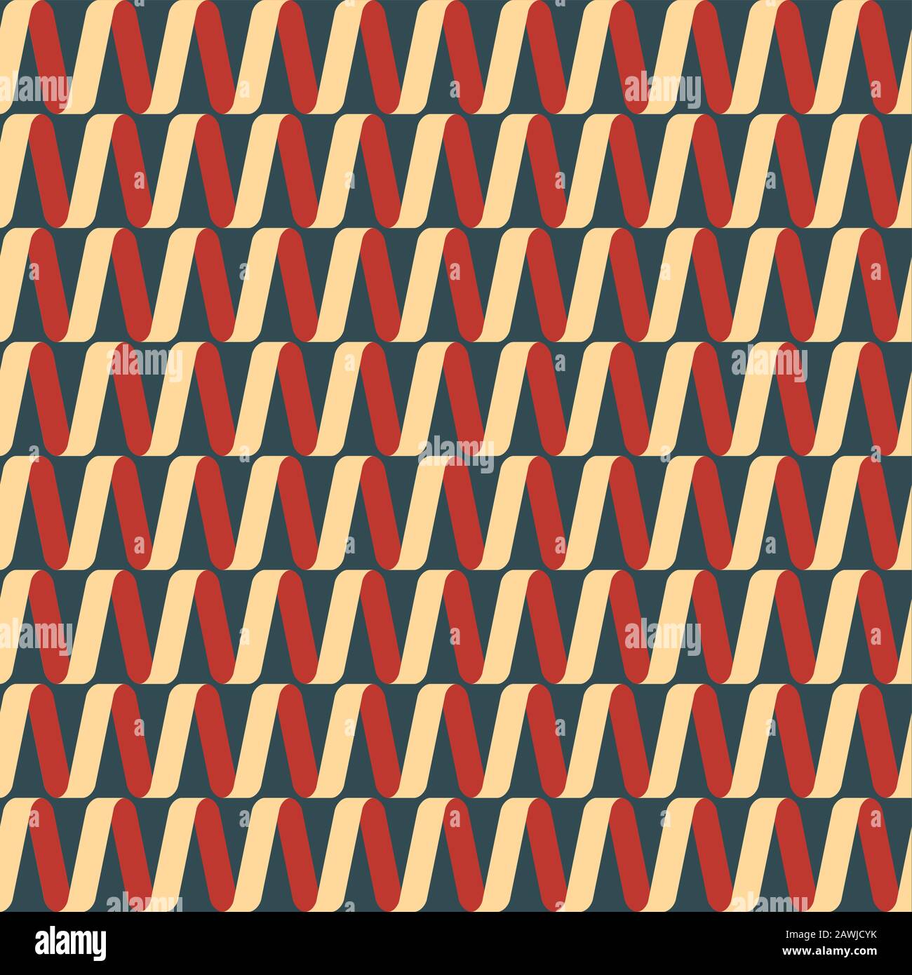 Seamless spiral ribbon wave pattern background Stock Vector