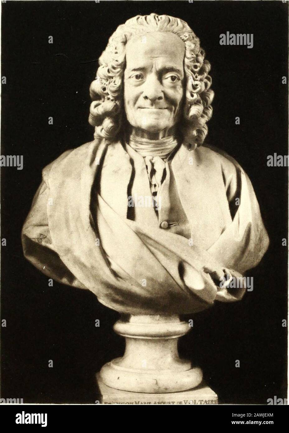 Memoirs of the life and works of Jean Antoine Houdon : the sculptor of Voltaire and of Washington . arms;2 he has come in from his walk, he is fatigued 1 Louis Gonze states that from the Salon books and Sale Catalogue, Houdon musthave made at least six marble busts of Voltaire: first, the three admirable busts, cos-tumed with wig, of the Comedie-Franc.aise, Versailles, and the Ministry of the Interior,the last escaping the sack of the Palais Royal; then the bust draped a Iantique,executed for Catharine of Russia, the model of which is in the Museum at Gotha; abust on a variegated pedestal (Sal Stock Photo