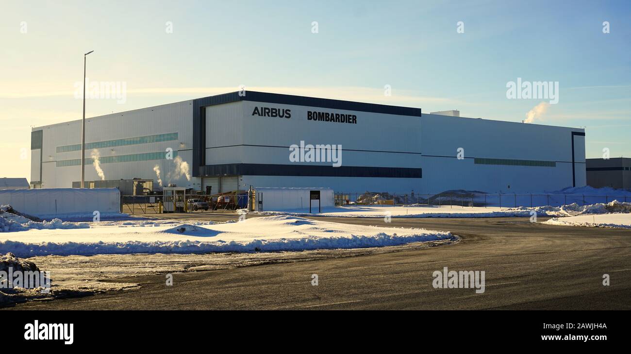 Mirabel,Quebec,Canada,January 30,2020.Airbus-Bombardier A220 aircraft assembly plant in Mirabel,Quebec,Canada.Credit:Mario Beauregard/Alamy News Stock Photo