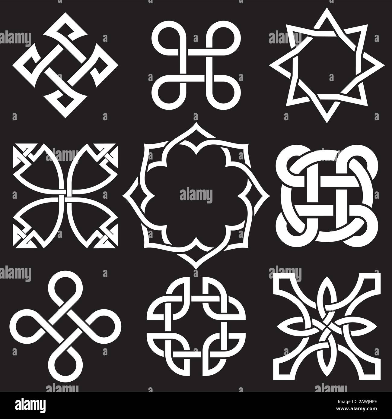 Collection of Celtic Knot Designs in Vector Format Stock Vector Image