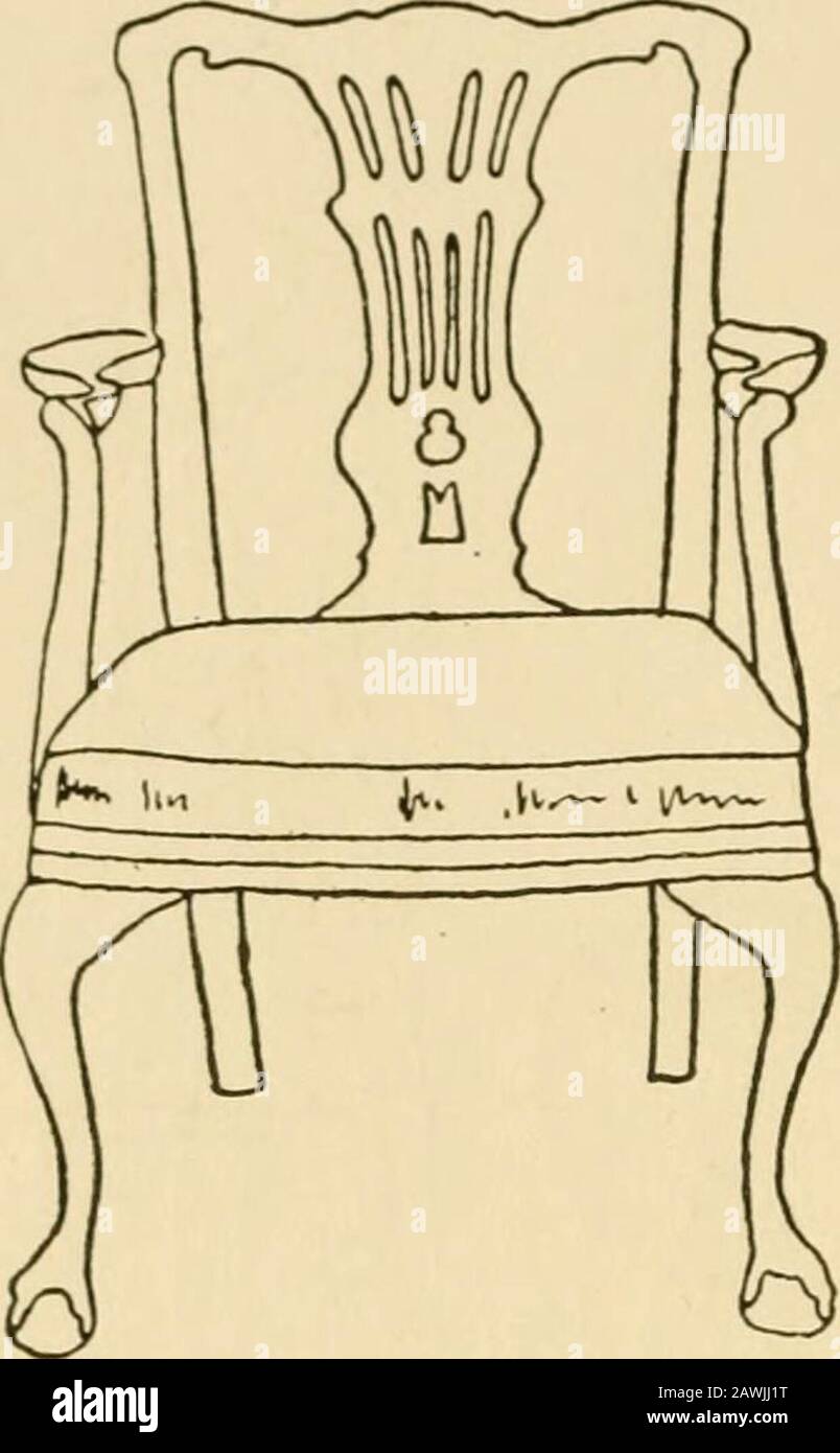 The practical book of period furniture, treating of furniture of the  English, American colonial and post-colonial and principal French periods .  and Leg of Chair typical of Late William and Mary and, image size:804x1390