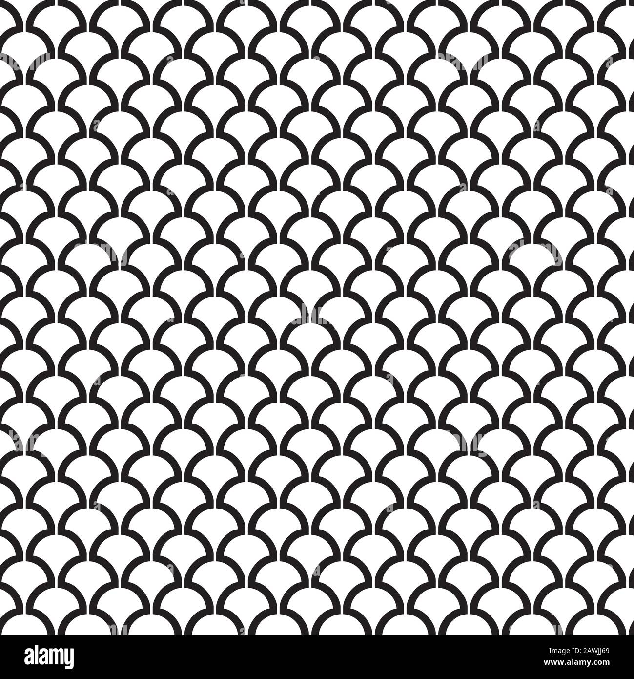 Seamless Japanese scallop decorative pattern background Stock Vector