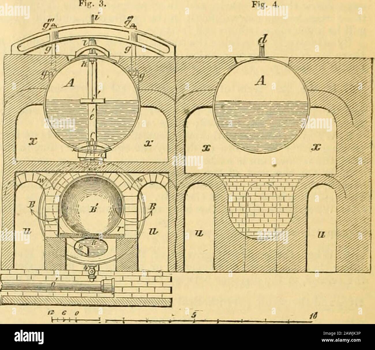 The Civil engineer and architect's journal, scientific and railway gazette . nerators axis has 26 feet, its diameter 4 feet, while thelength of its heater is only 14, feet, its diameter 4 ft. 6 in., and,notwithstanding this, its heating surface is twice as much as theheating surface of the boiler itself, which is here 150 square feet.In reducing the 300 square feet of the inner and outer surface ofthe heater to 120 square feet of effective heating surface, the wholeapparatus has 150 and 120, or 270 square feet of heating surface.This divided by one square yard, or 9 square feet, per horse powe Stock Photo