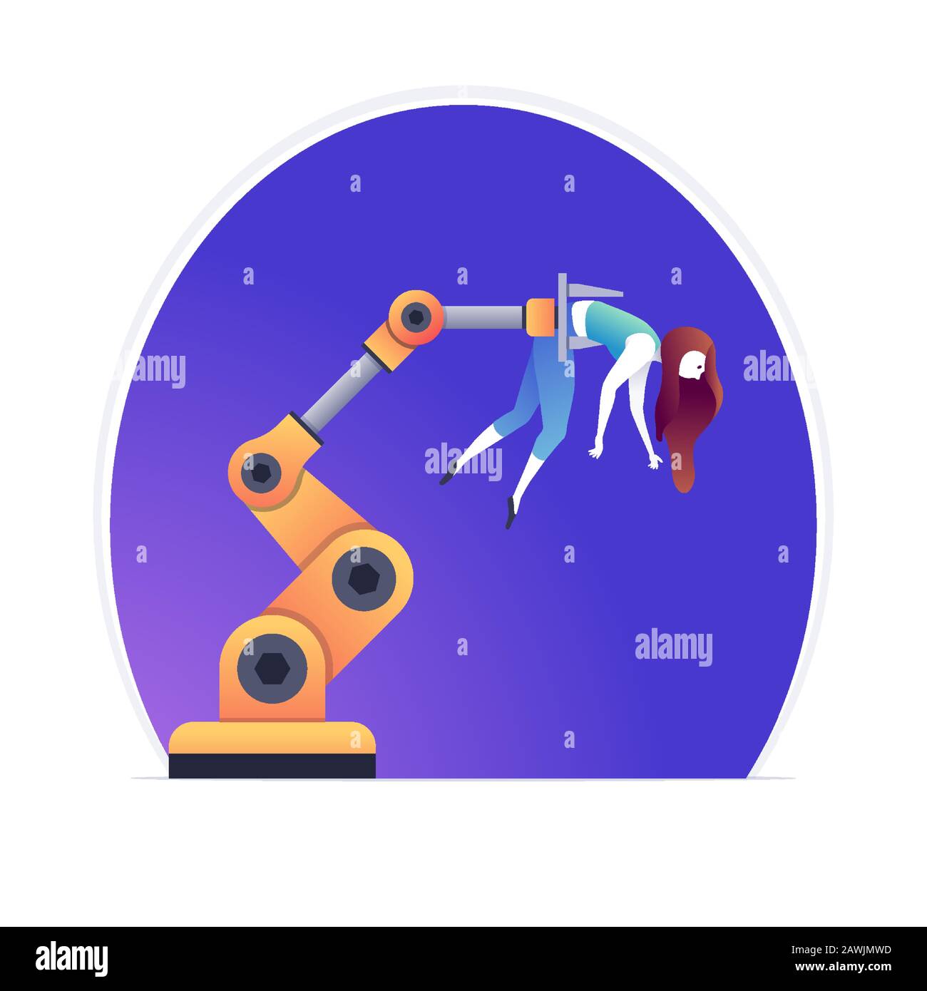 Hand versus machine Stock Vector Images - Alamy