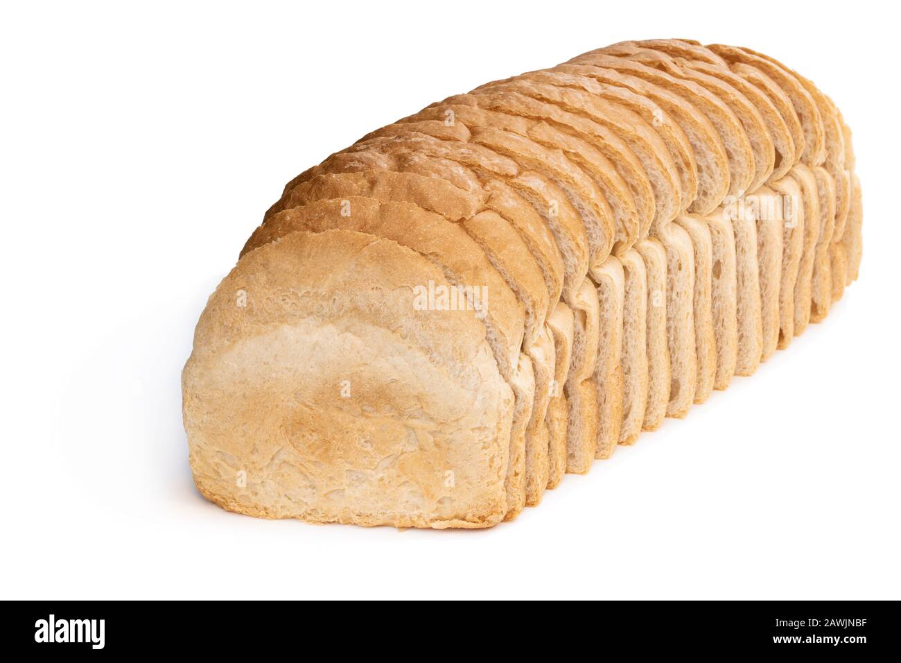 Sliced white wheat bread isolated on white background Stock Photo - Alamy