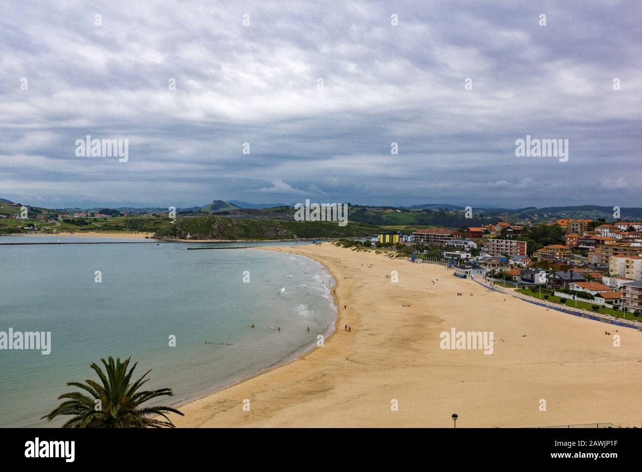View on a deserted atlantic beach Stock Photo