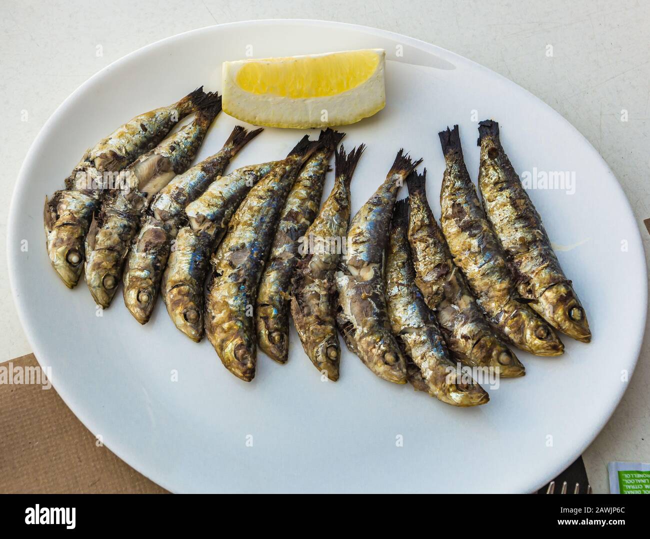 fried atlantic sardines Stock Photo