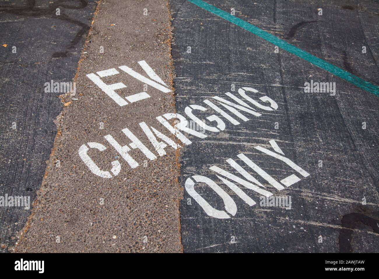 Parking for EV only Stock Photo