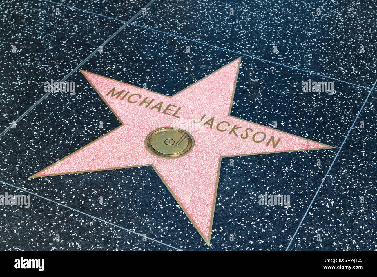 Michael Jackson's Star on the walk of fame Stock Photo