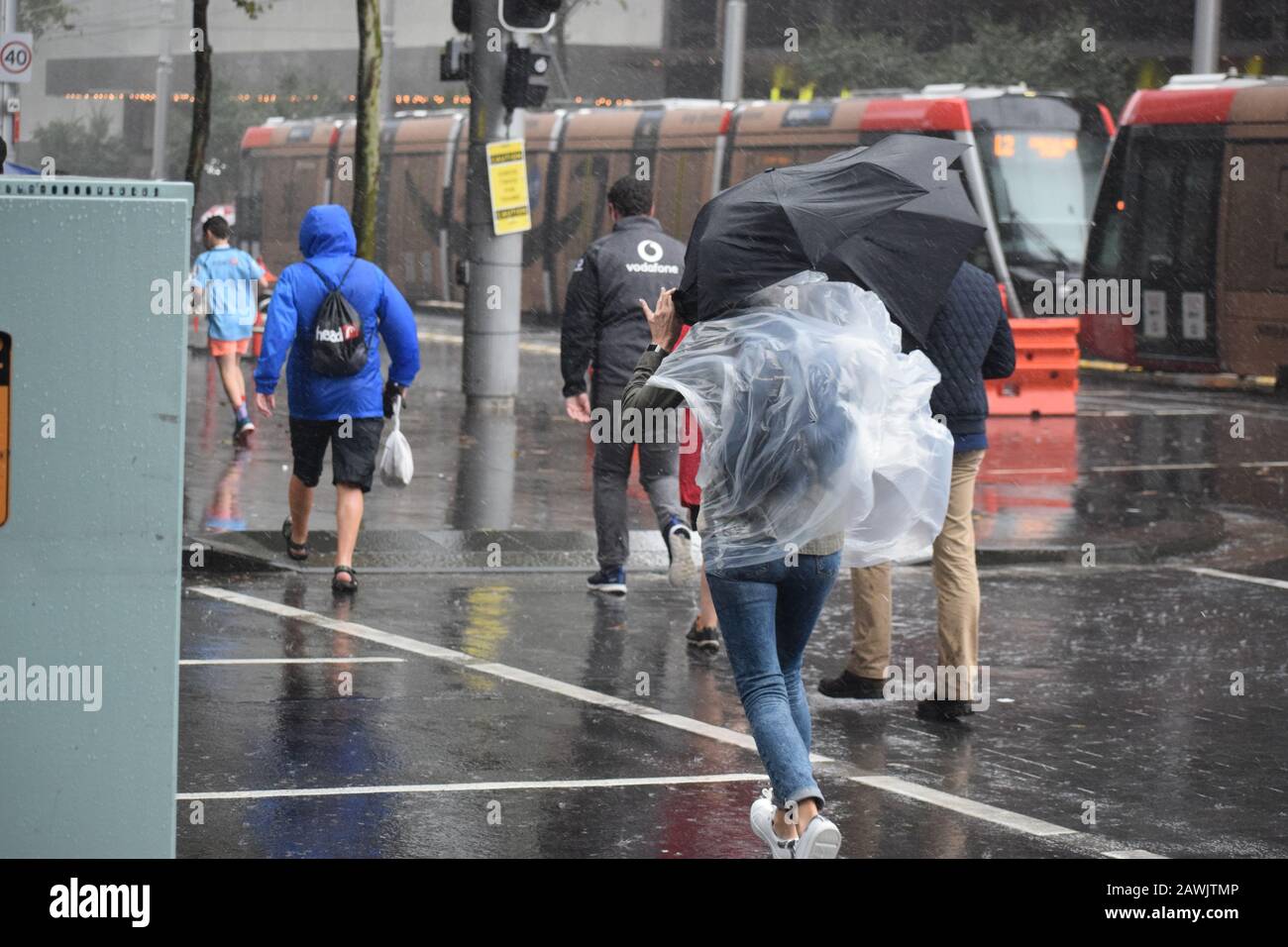 Rainy and windy Sydney Stock Photo