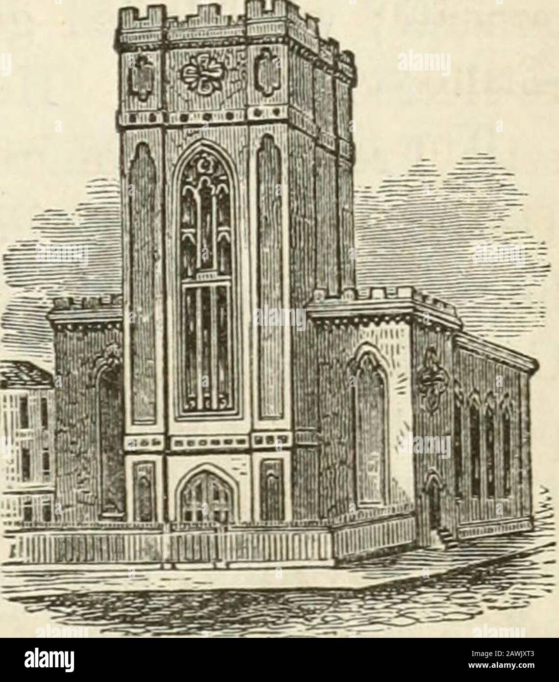 Old landmarks and historic personages of Boston . OLD TRINITY CHURCH. FROM CHURCH GREEN TO LIBERTY TREE. 387 to the bottom of the east end of the church, containing theDecalogue, the Lords Prayer, and the Apostles Creed. ButGovernor Shirley, who had so liberally aided the Chapel, gaveTrinity a service for communion, table-cloths, and books. PeterFaneuil had in 1741 offered &lt;£ 100 towards an organ, but onewas not procured until 1744. When General Washington was in Boston in 1789 he passedthe Sabbath here, and went to hearDr. (afterwards Bishop) Parker in theforenoon, and to Brattle Street in Stock Photo