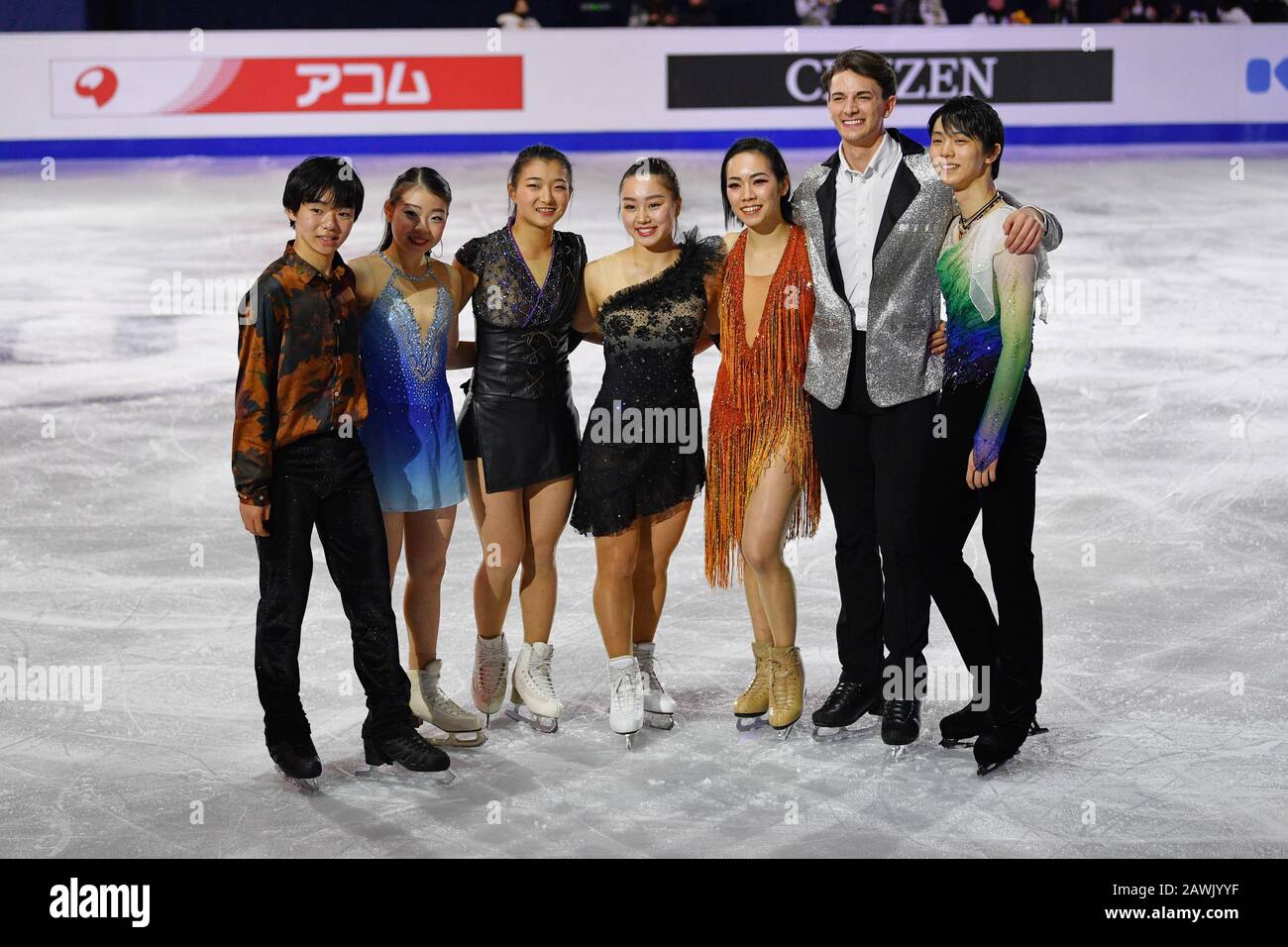 Seoul South Korea 9th Feb L R Yuma Kagiyama 紀平梨花 Rika Kihira 坂本花織 Kaori Sakamoto 樋口新葉 Wakaba Higuchi 小松原美里 Misato Komatsubara ティム コレト Tim Koleto Yuzuru Hanyu Jpn February 9 Figure Skating Isu Four