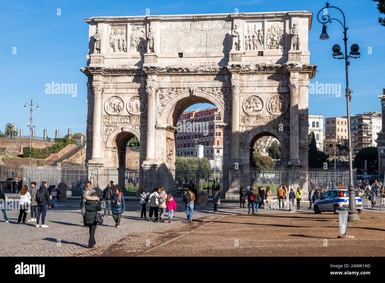 Konstantinsbogen, Triumphbogen von Kaiser Konstantin, Rom, Latium, Italien, Europa Stock Photo