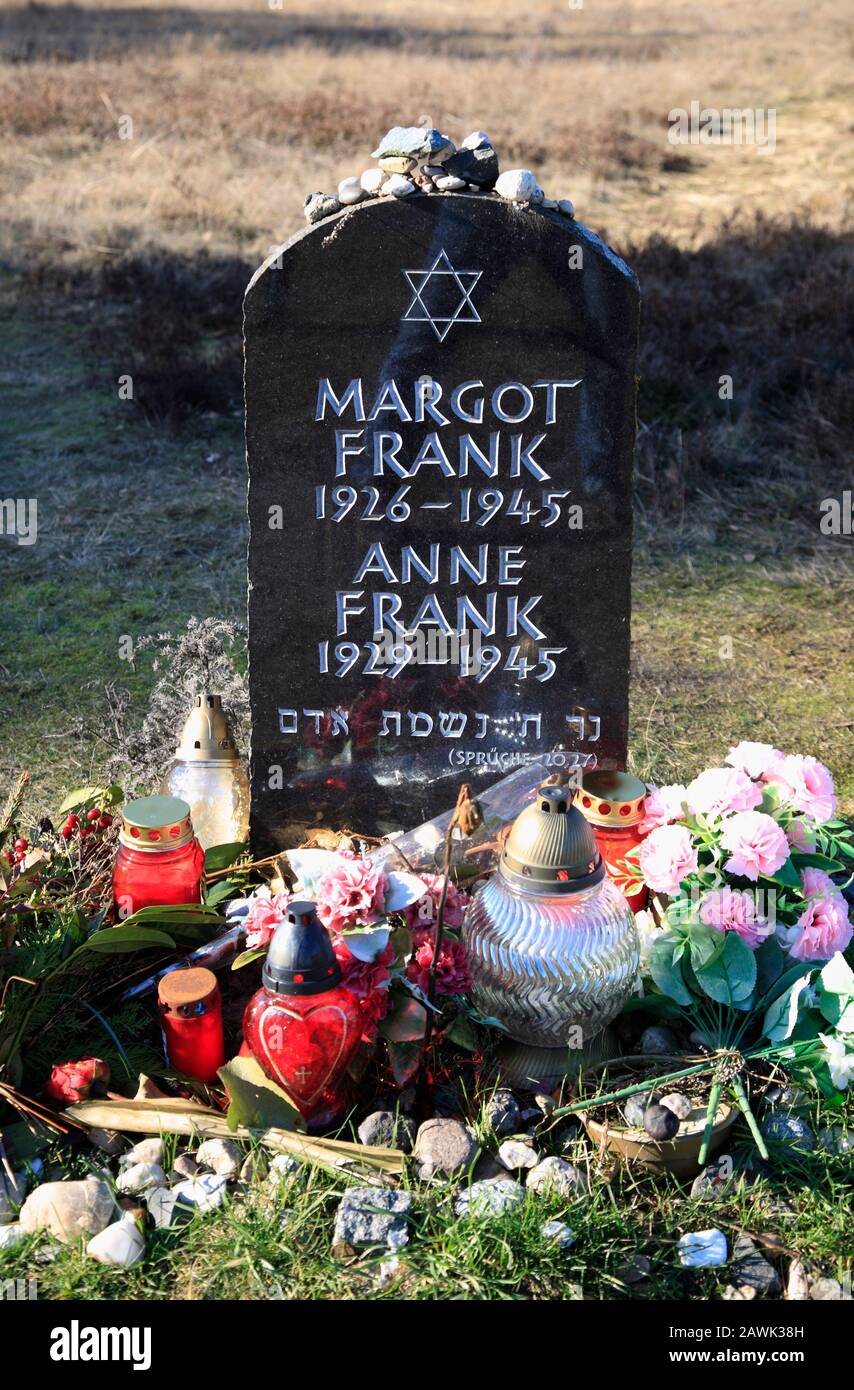 Anne Und Margot Frank Memorial Bergen Belsen Concentration Camp Memorial Lower Saxony Germany Europe Stock Photo Alamy