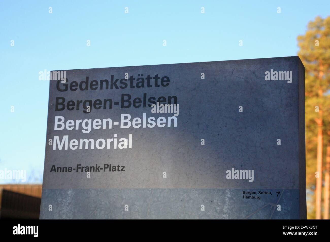 Anne Frank square, Bergen-Belsen concentration camp memorial, Lower Saxony, Germany, Europe Stock Photo
