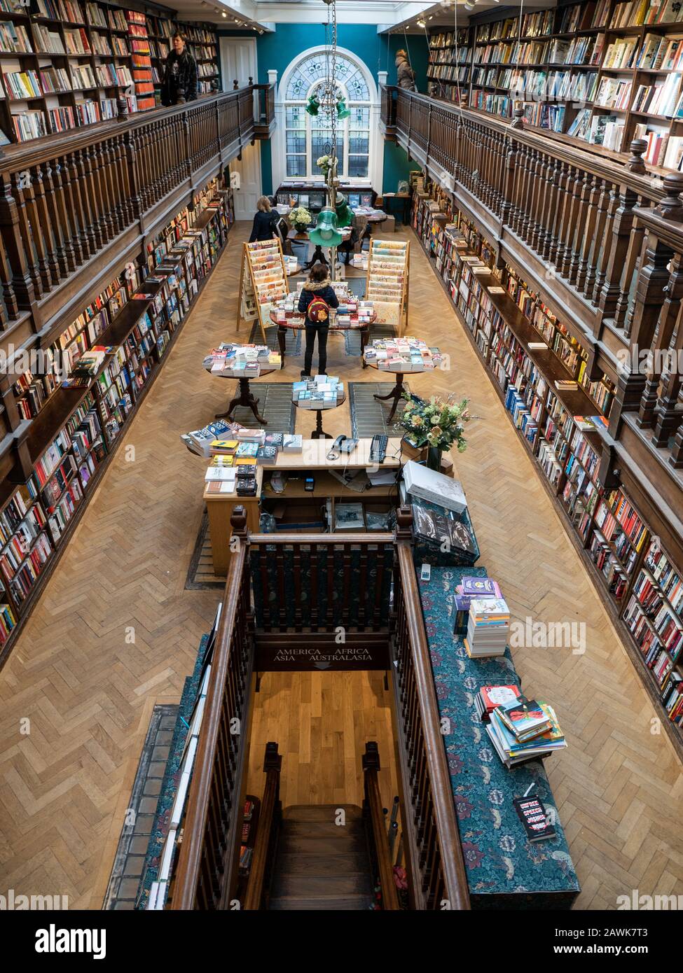 Interior of Daunt Book shop on Marylebone High Street in London. Stock Photo