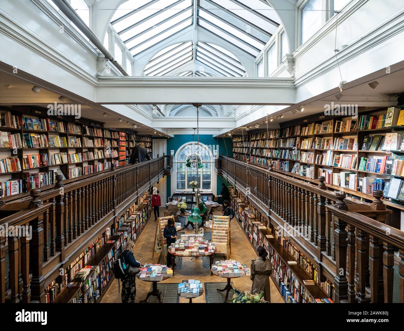 Interior of Daunt Book shop on Marylebone High Street in London. Stock Photo