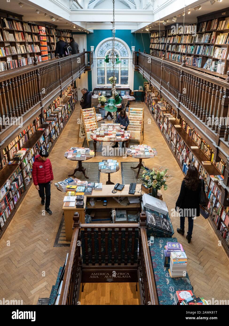 Interior of Daunt Book shop on Marylebone High Street in London. Stock Photo