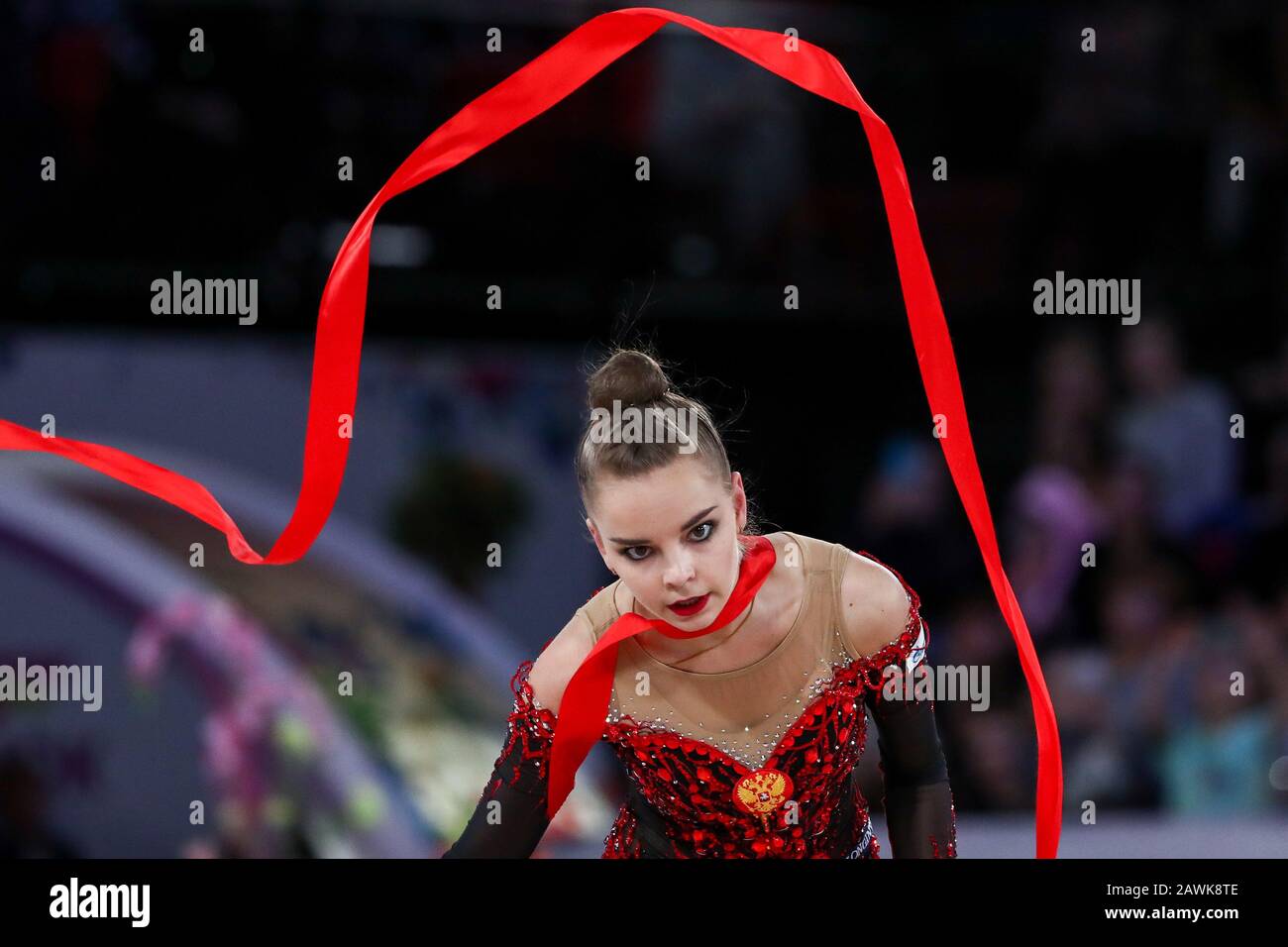 Moscow Russia 09th Feb 2020 Moscow Russia February 9 2020 Russia S Dina Averina Performs A Ribbon Routine At The 2020 Moscow Rhythmic Gymnastics Grand Prix Final At Irina Viner Usmanova Gymnastics Palace