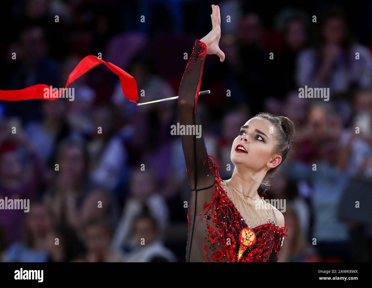 Moscow Russia 09th Feb 2020 Moscow Russia February 9 2020 Russia S Dina Averina Performs A Ribbon Routine At The 2020 Moscow Rhythmic Gymnastics Grand Prix Final At Irina Viner Usmanova Gymnastics Palace