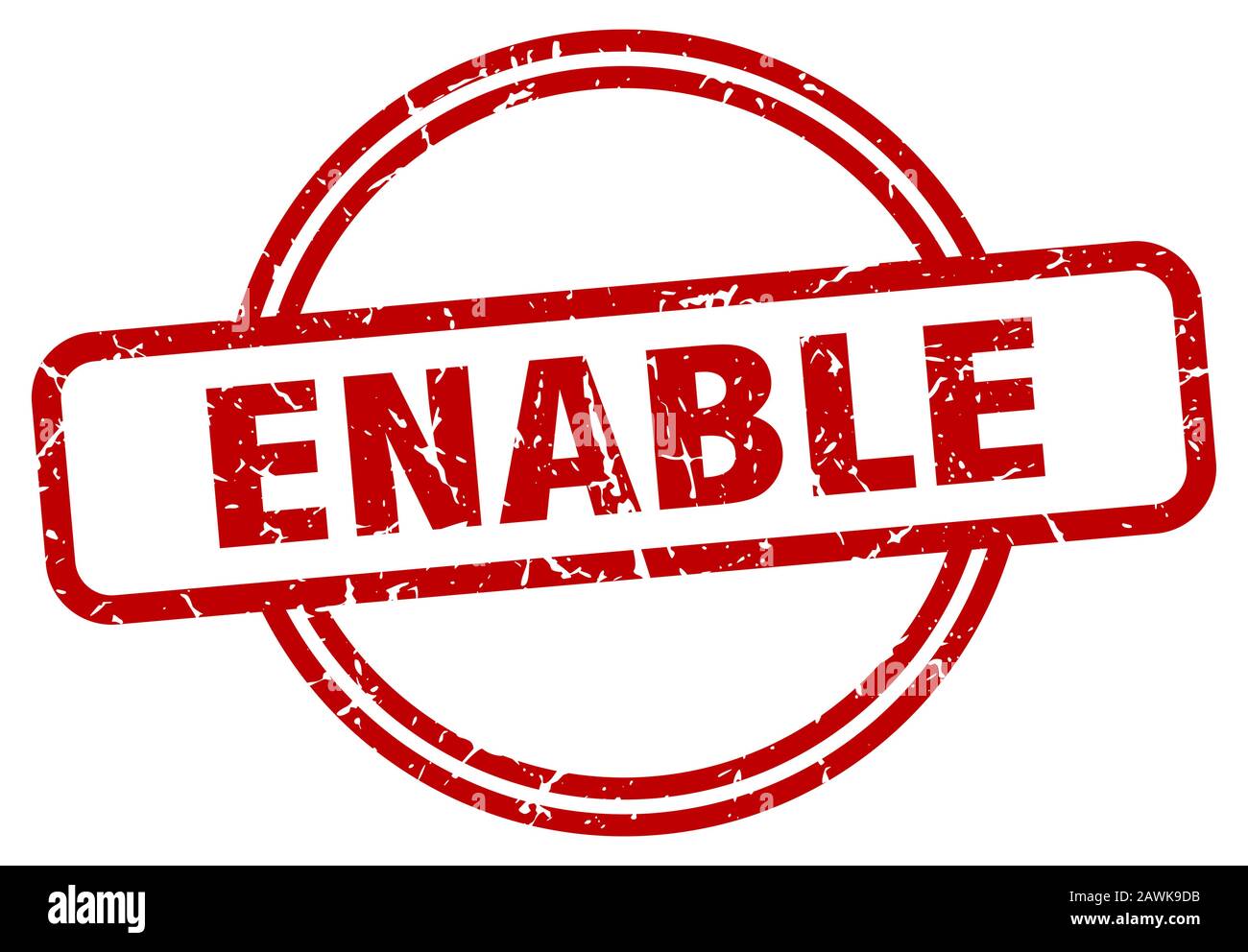 Enabled Stamp enable stamp. enable round vintage grunge sign. enable Stock Vector ...