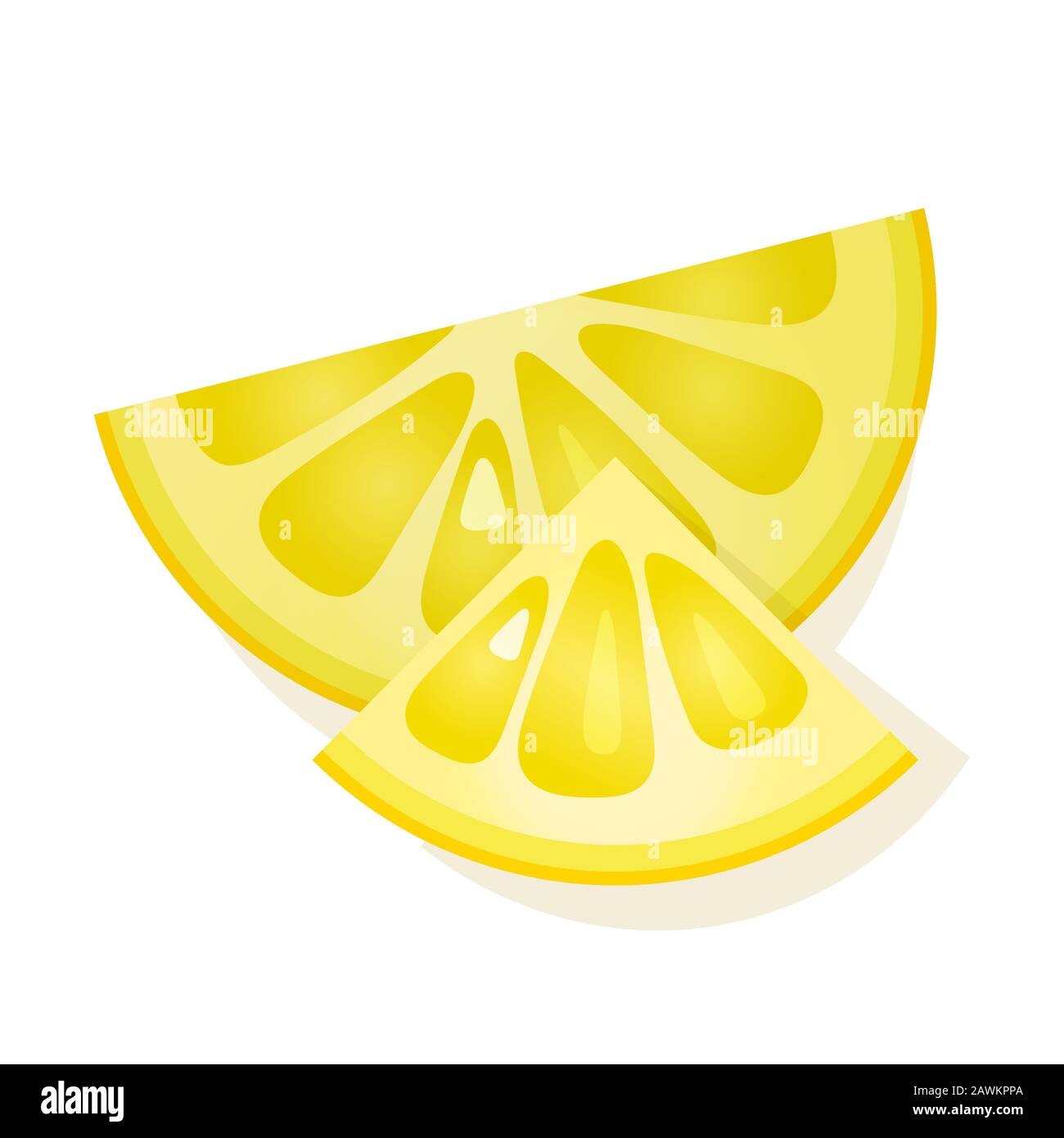 Lemon slice on white background. Juicy ripe lemon. Vector illustration ...