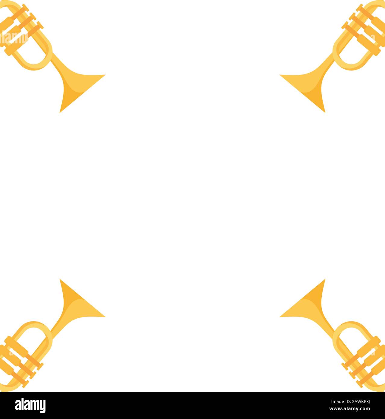 Trumpets instruments frame design, Music sound melody song musical art