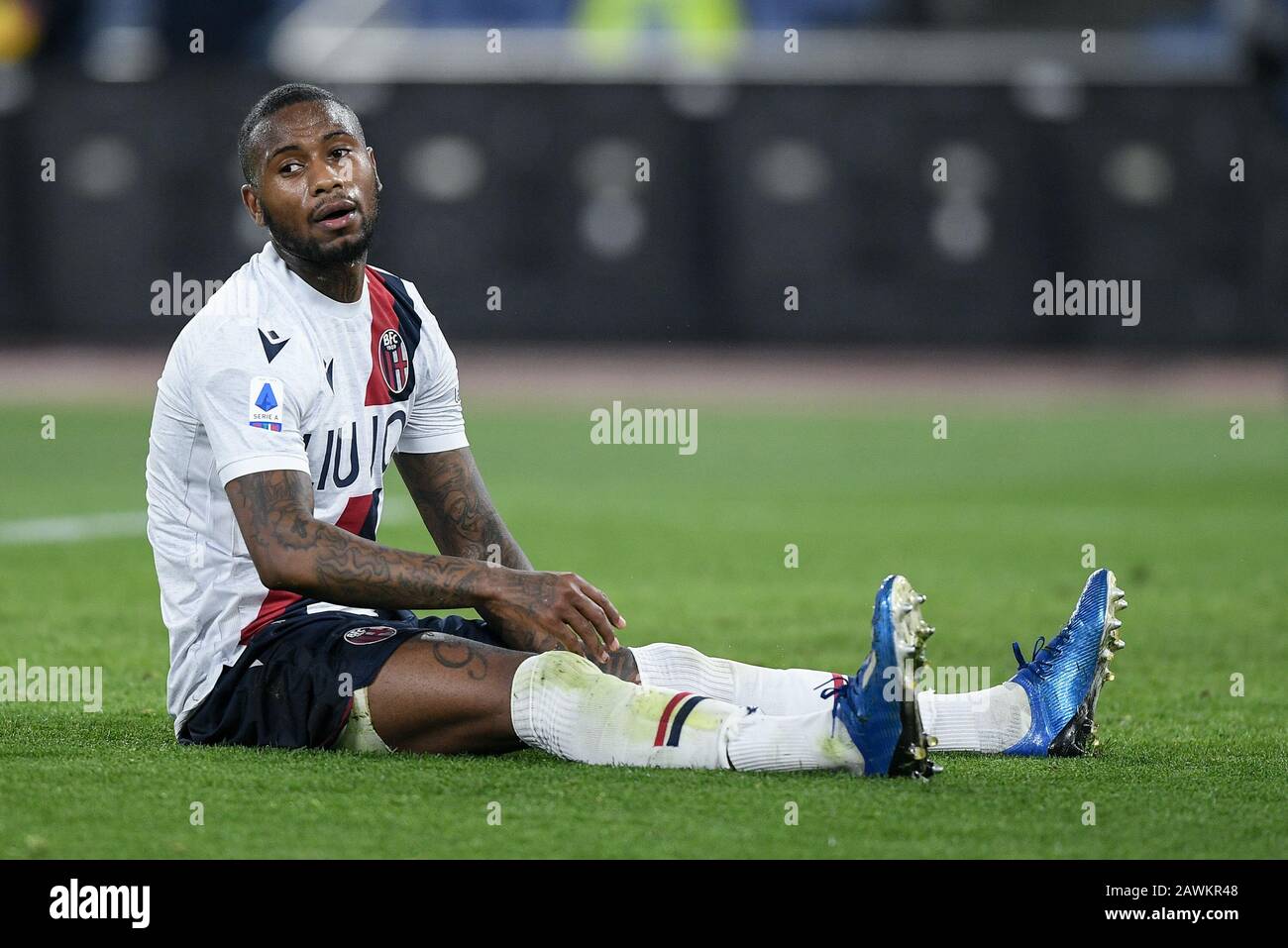 Stefano Denswil of Bologna looks dejected scoring an own goal during the Serie A match between Roma and Bologna at Stadio Olimpico, Rome, Italy on 7 February 2020. Photo by Giuseppe Maffia. Stock Photo