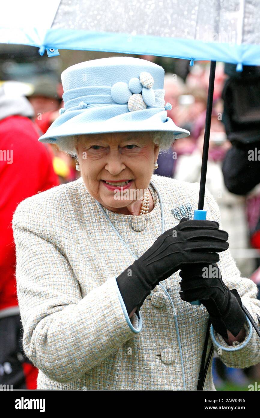 Queens visit to Glan Usk Estate, Crickhowell, Wales, April 2012 for