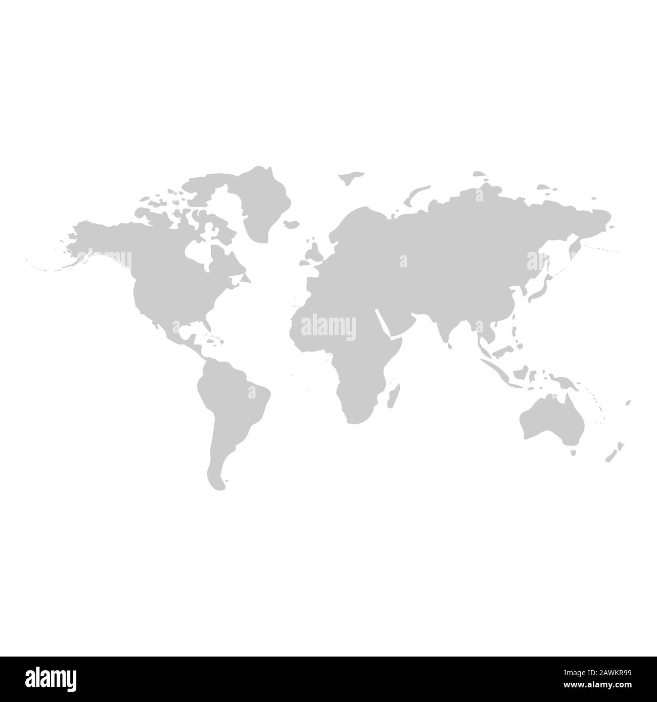 World Map Gray Flat Icon Vector Illustration Stock Vector Image And Art