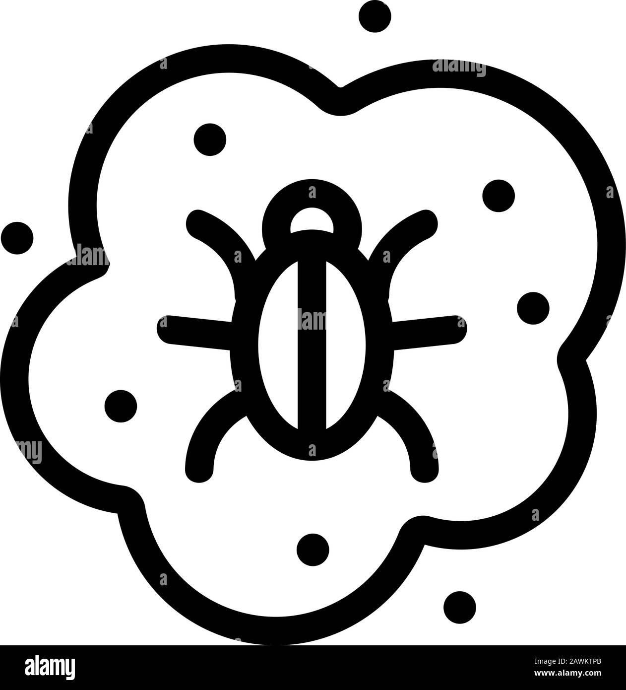 Dust insect icon vector. Isolated contour symbol illustration Stock ...