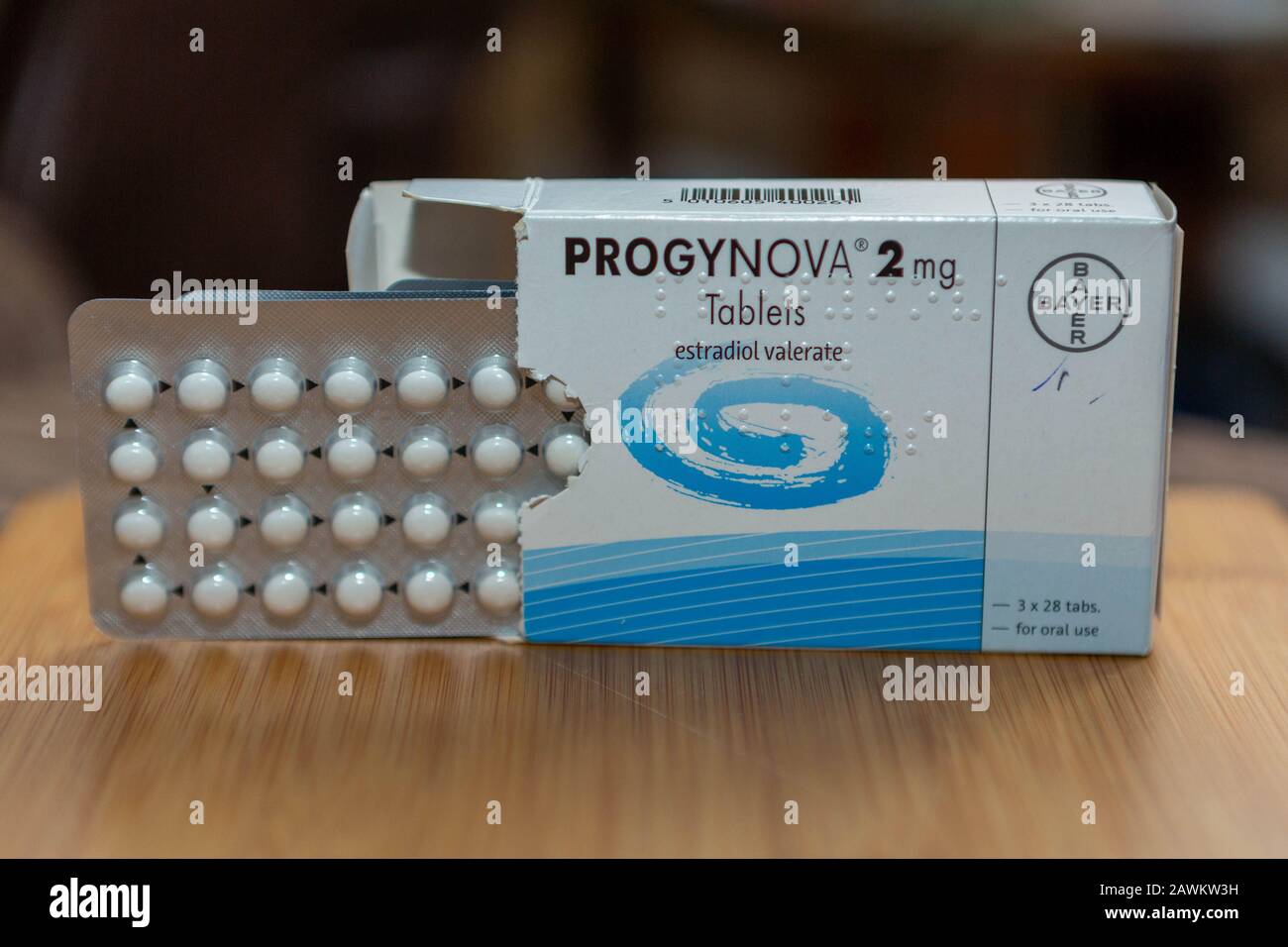 Progynova 2mg Tablets estradiol valerate Stock Photo - Alamy