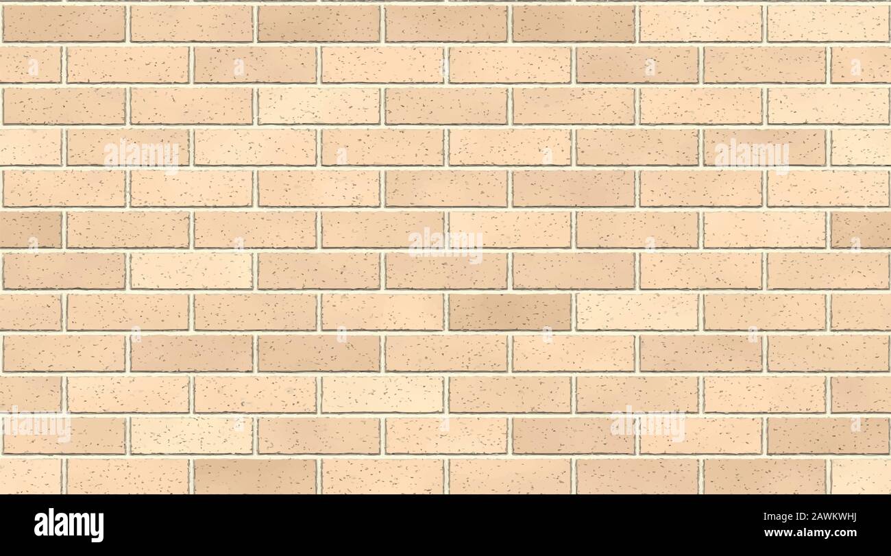 Light brown brick wall abstract background. Texture of bricks. Vector illustration. Template design for web banners Stock Vector