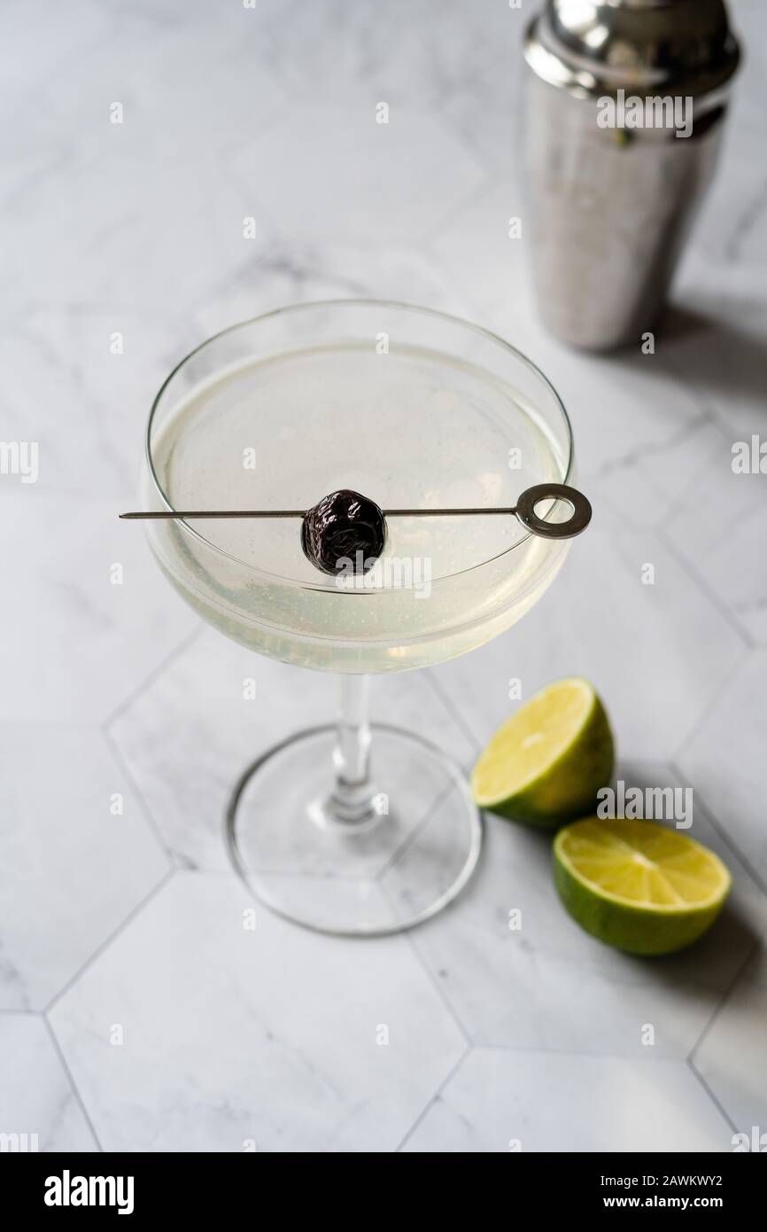 Green Chartreuese Last Word Cocktail with Gin, Mint and Lime. Ready to