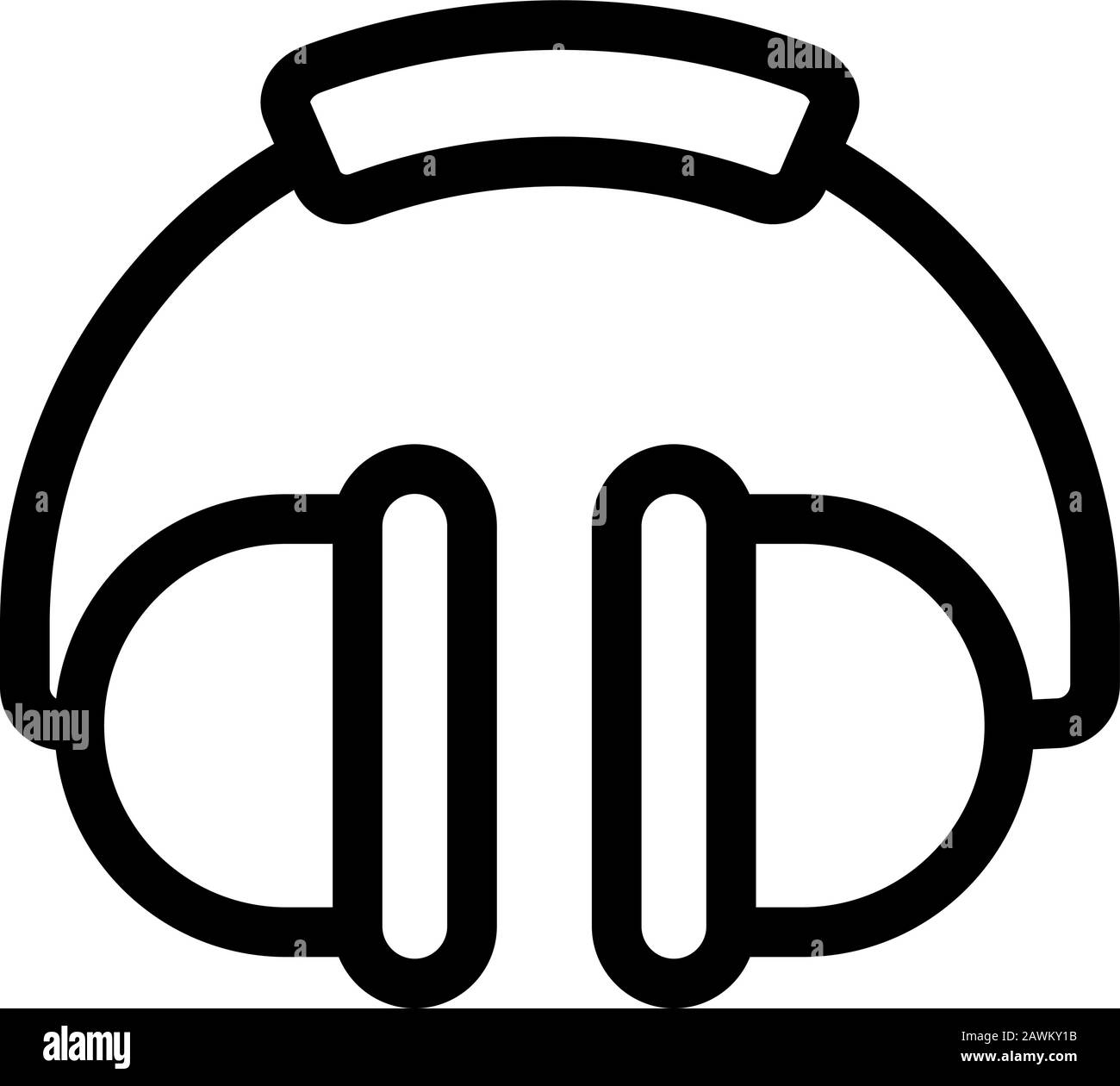Headphones icon vector. Isolated contour symbol illustration Stock
