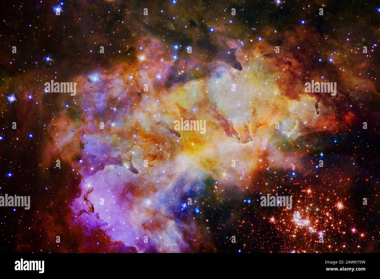 Galaxy thousands light years far away from Earth. Elements of this