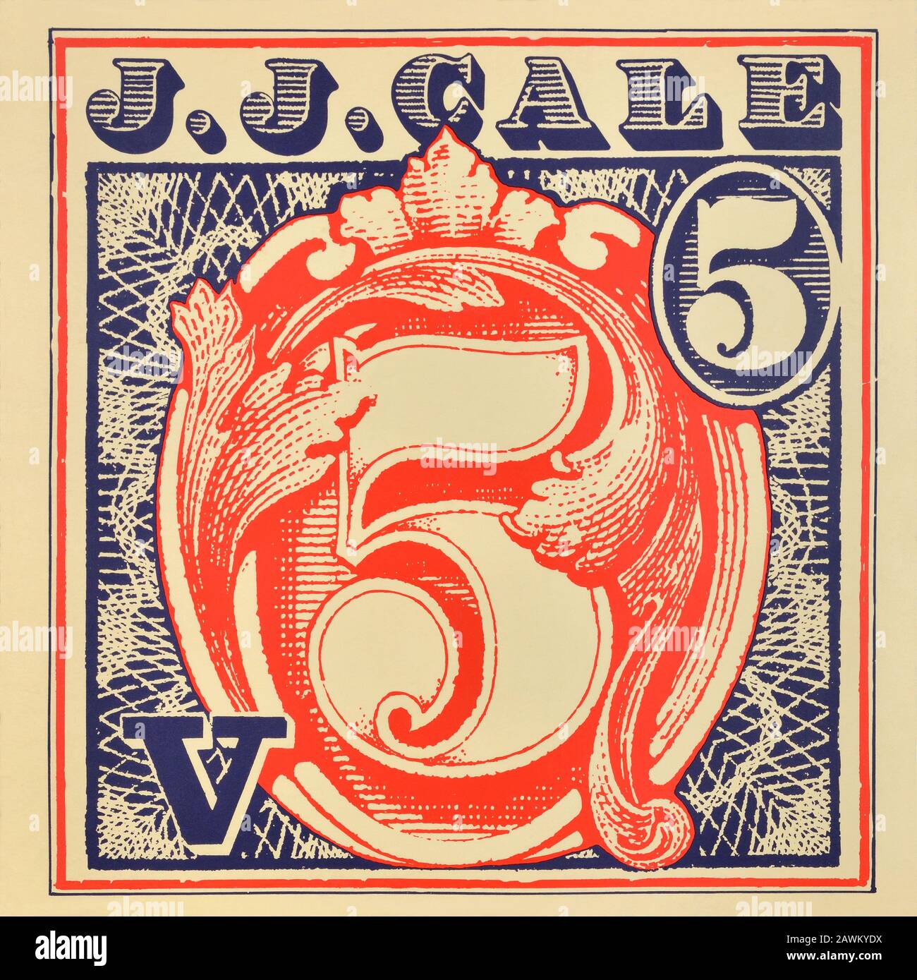 J.J. Cale - original vinyl album cover - 5 (five) - 1979 Stock Photo