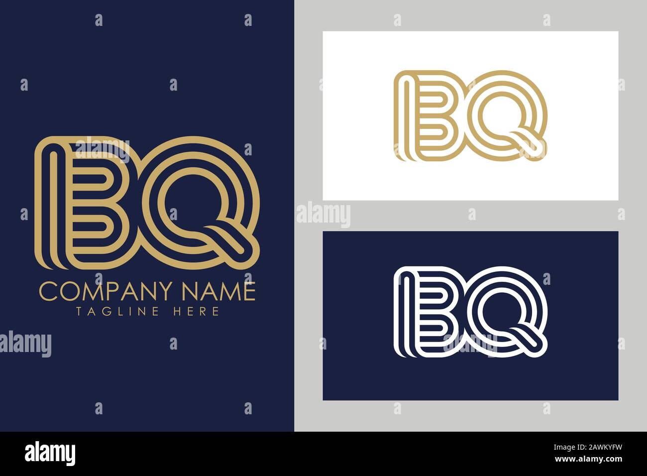 B and Q combination Lines Letter Logo Creative Line Letters Design ...