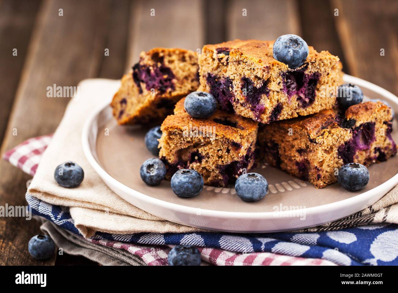 Blueberry buckwheat coffee cake Stock Photo Alamy