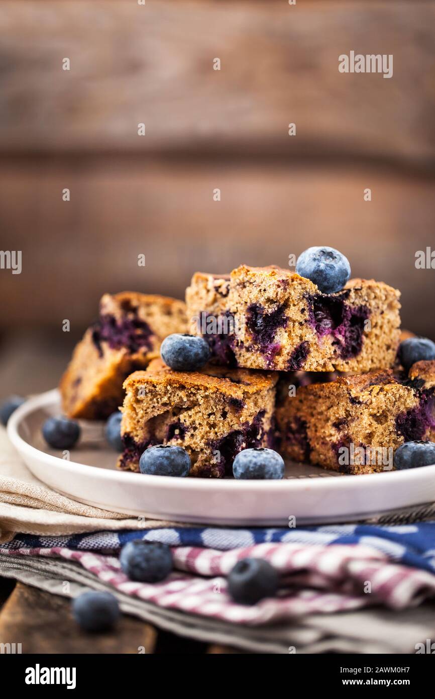 Blueberry buckwheat coffee cake Stock Photo Alamy