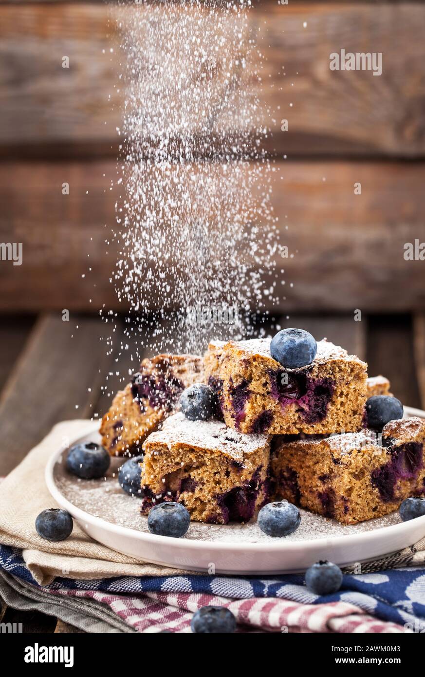 Blueberry buckwheat coffee cake Stock Photo Alamy