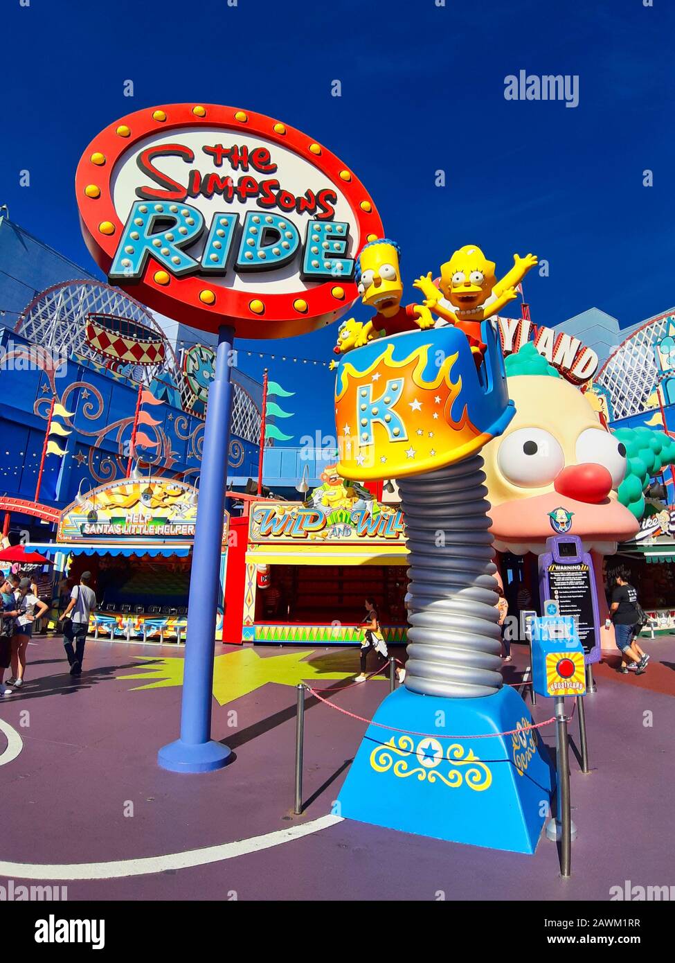 Los Angeles, USA August, 2019 Krusty Land at the Simpsons area of