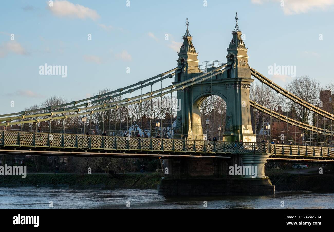 Hammersmith Bridge West London High Resolution Stock Photography and
