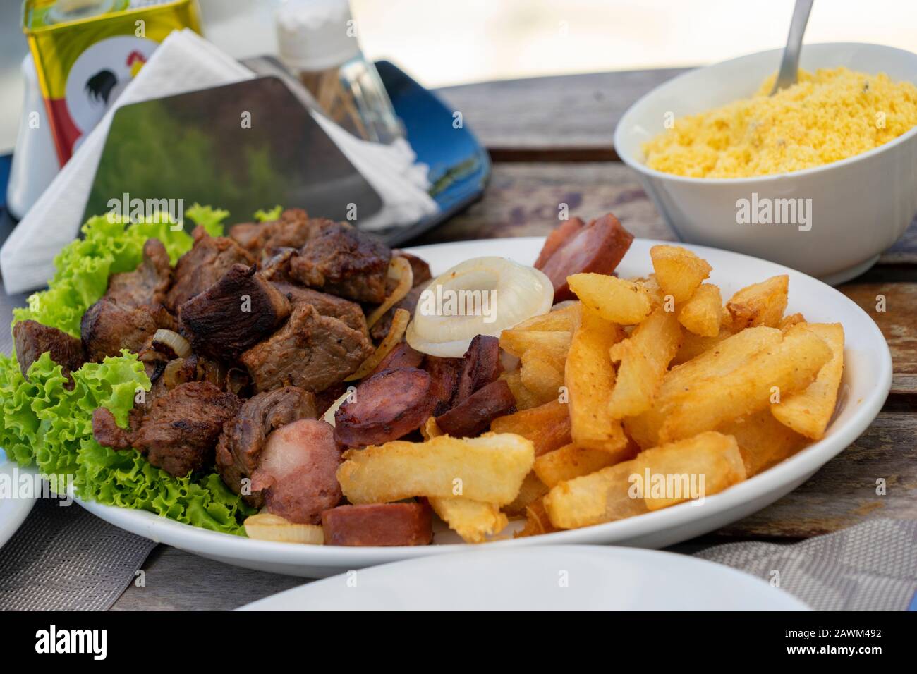 a typical lunch in a Brazilian restaurant Stock Photo