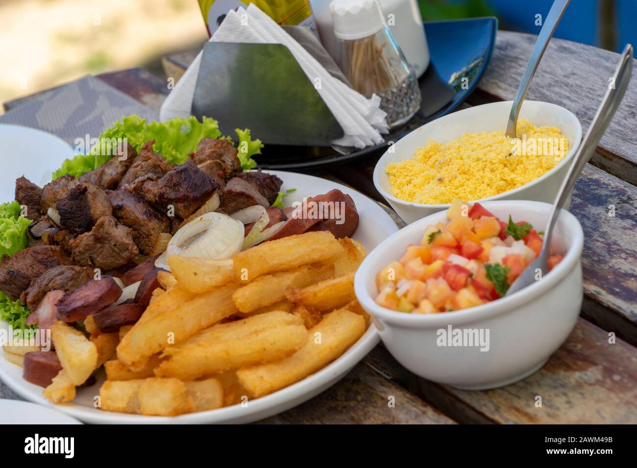 a typical lunch in a Brazilian restaurant Stock Photo Alamy