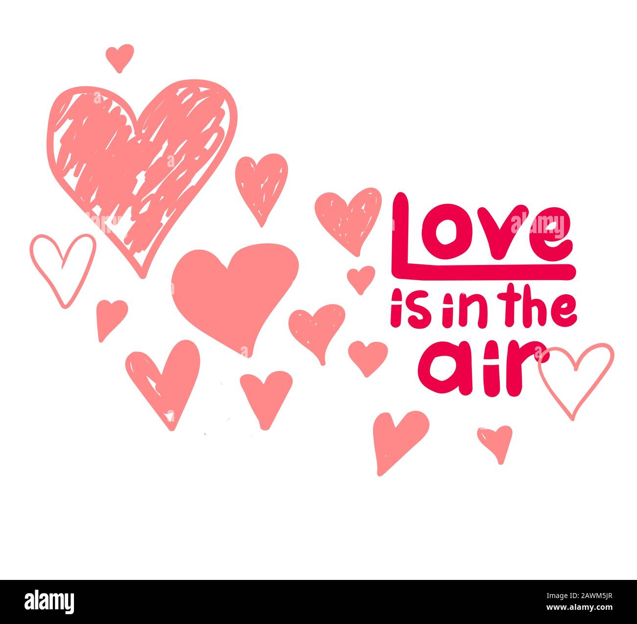 Illustration with hearts isolated on white Stock Vector Image & Art - Alamy