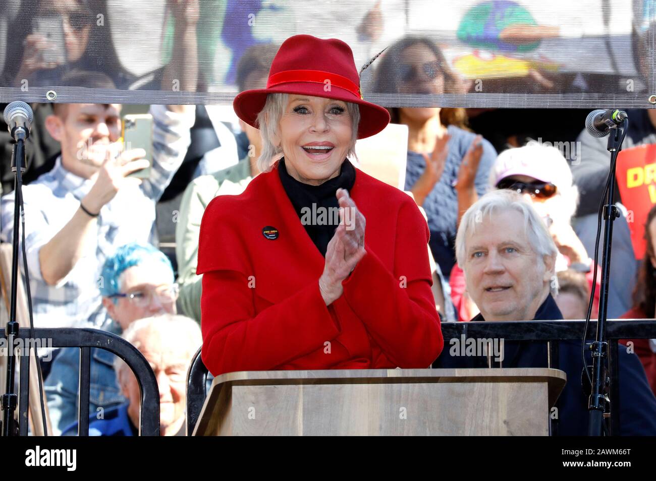 Jane Fonda at the Fire Drill Fridays rally versus the climate emergency