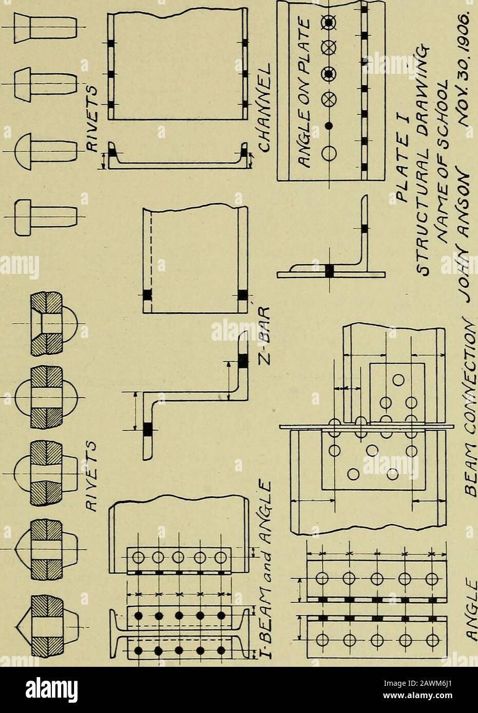 A Course In Structural Drafting Or A In Beam Connection Draw The Bottom Line Of The Angle 1 In From The Lower Border Line And Theleft Line Of The Left Hand View 14