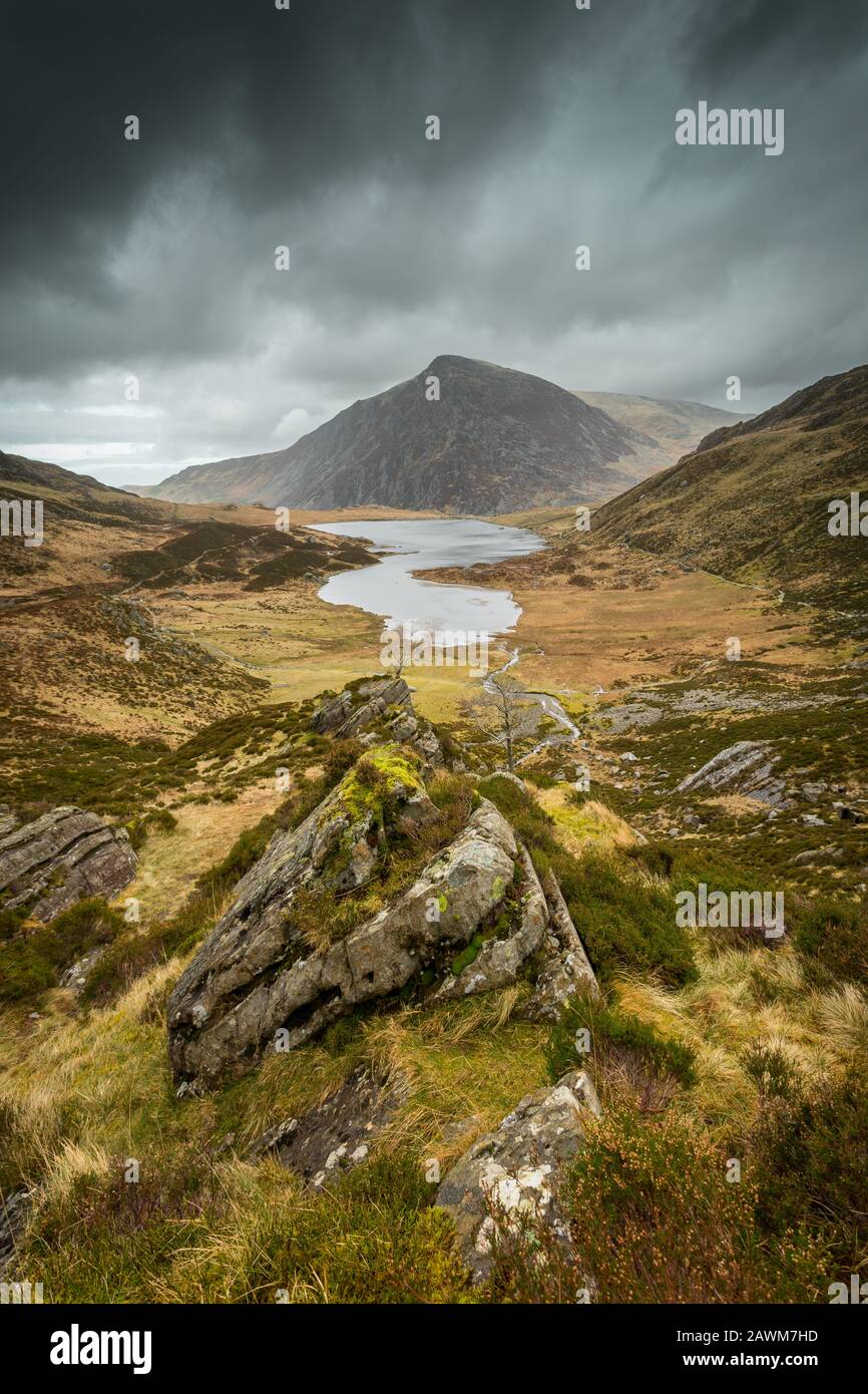 Llyn Idwal in the Snowdonia National Park, Wales Stock Photo