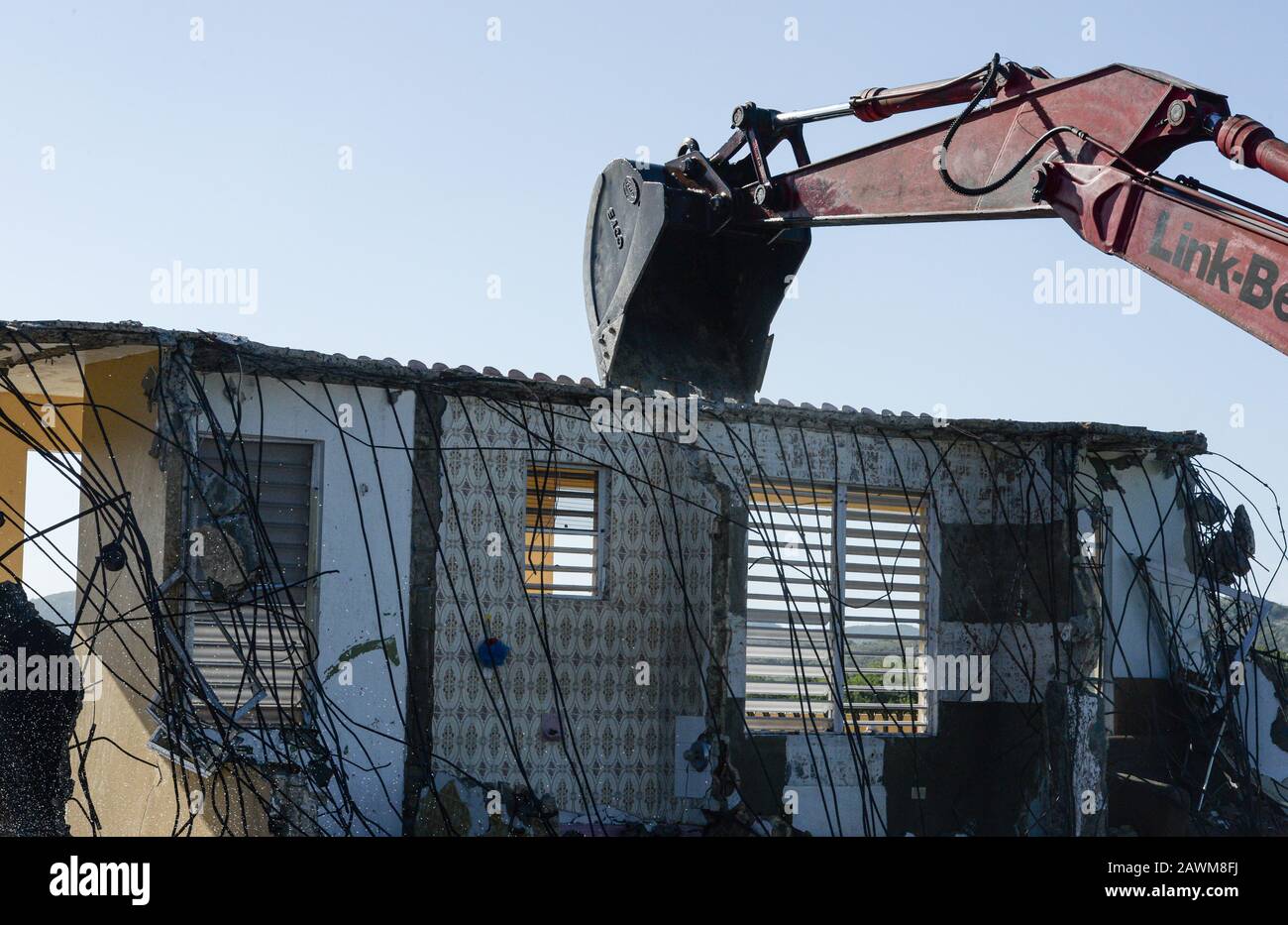 February 8, 2020, Yauco, Puerto Rico: The house  being demolished in Yauco  30 days after the Earthquake  020820, La Republica  Yauco Puerto Rico. (Credit Image: © Marcus SantosZUMA Wire) Stock Photo